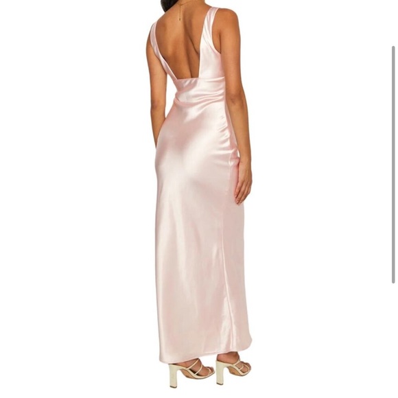 NWT Light pink Satin Beginning Boutique Attina Maxi Dress - Picture 3 of 3